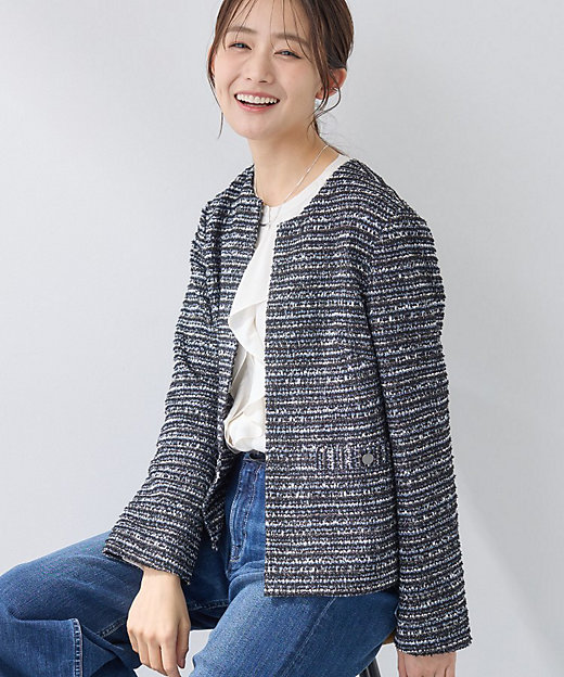 セレモニー／洗える】ミックスツイードライトジャケット