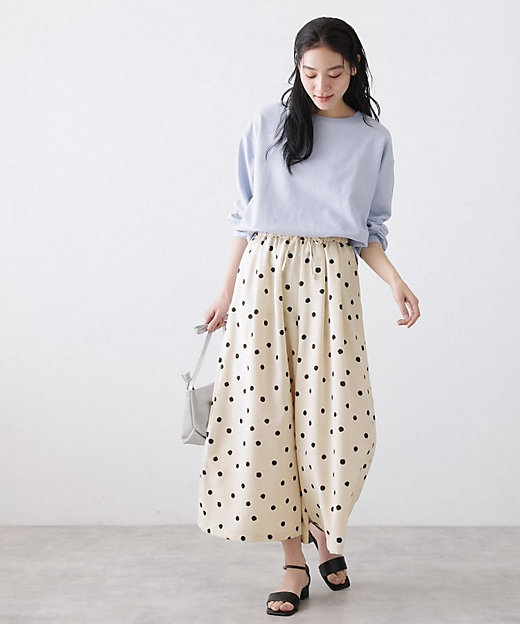 洗える】ドットワイドパンツ（2002582495） | Dessin (Women