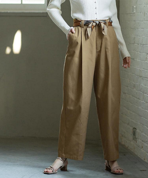 バレルレッグチノパンツ【洗濯機OK】（2002605398