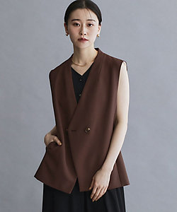 ノースリーブVネックヘムギャザーブラウス YCB－225－477