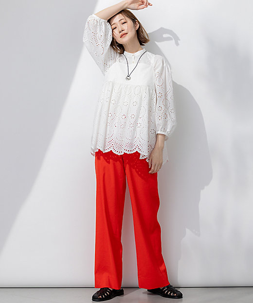 洗える】コットンエンブロイダリー キャミソール