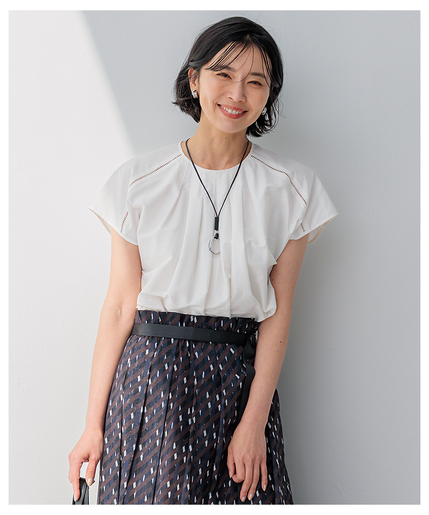 洗える】シャルマンエンブロイダリー Tブラウス