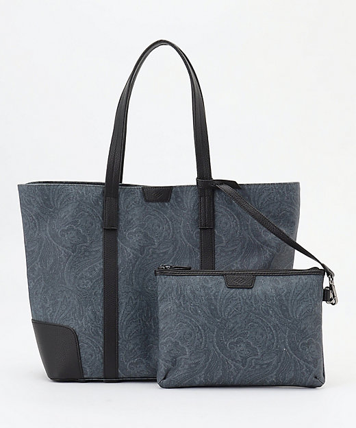 軽量／バッグINバッグ付き】ペイズリージャカードトート