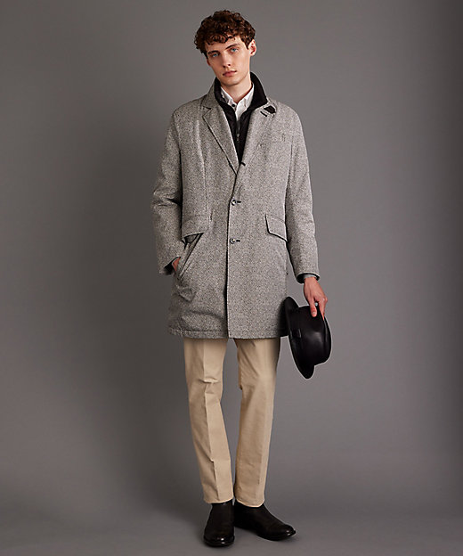 撥水／ダウン／ライナー取り外し可能】インターレースヘリンボン