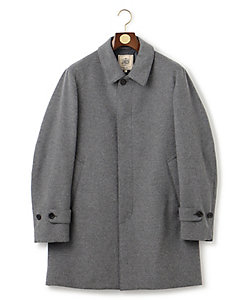 ヘリンボーン ウールカシミヤ ステンカラーコート