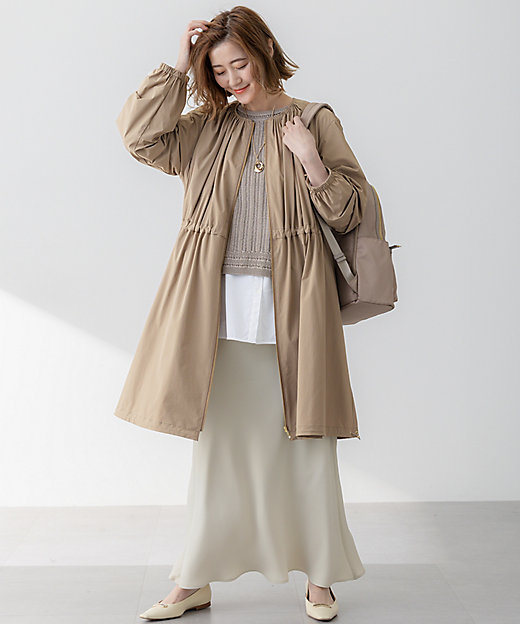 撥水加工】ナイロン2WAYストレッチ ロングアウター