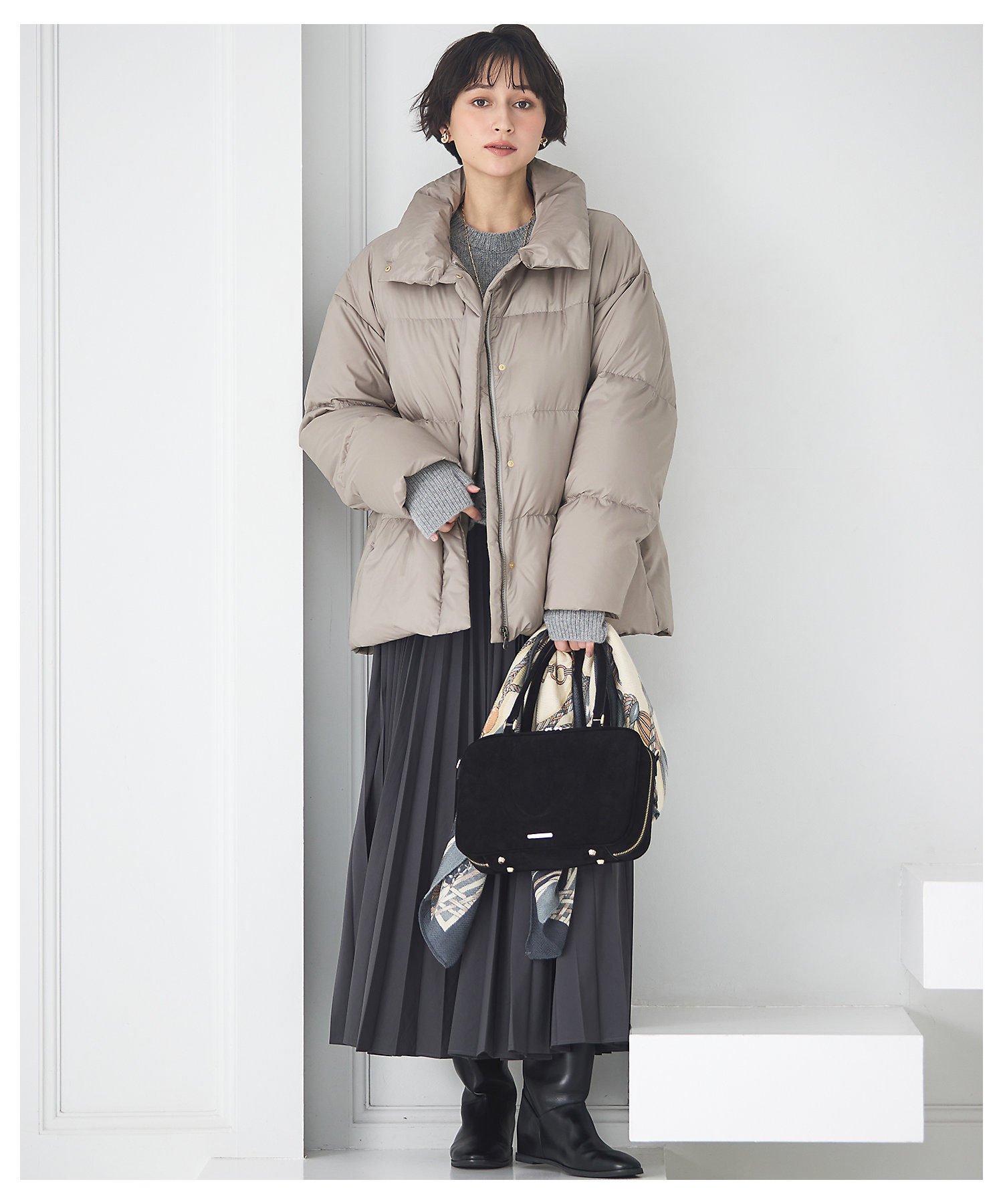 Oggi掲載】シレータフタ ハイネック ショート ダウンコート