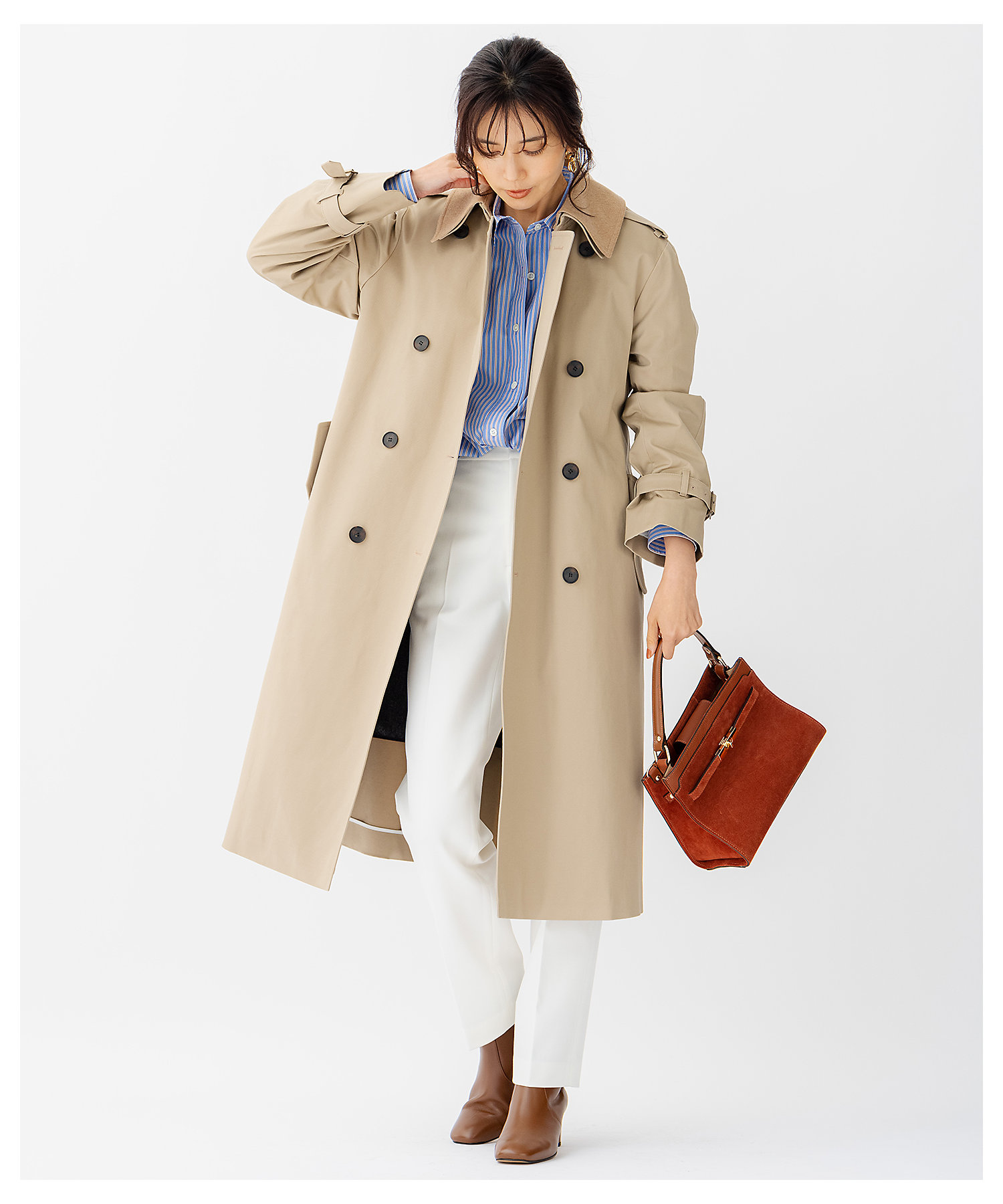 蛯原友里さん着用】コットンギャバ トレンチコート