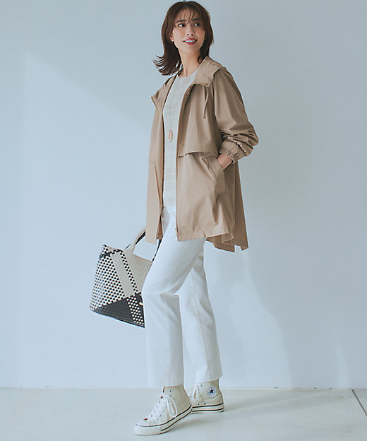 洗える／撥水加工】ナイロン2WAYストレッチ フーデットアウター