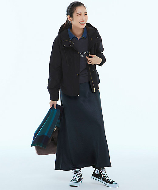 撥水加工／洗える】ブライトタフタ マウンテンパーカー