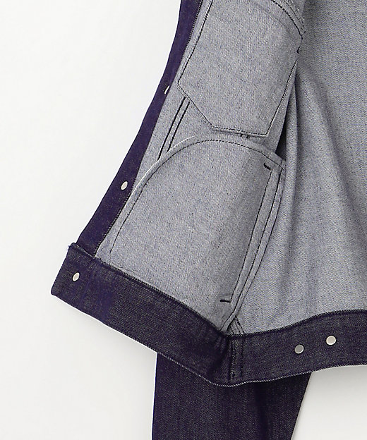 洗える】ウスカルデニム襟付き ジャケット（JKW7GS0102