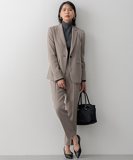 洗える】ウールライクカルゼ テーラードジャケット