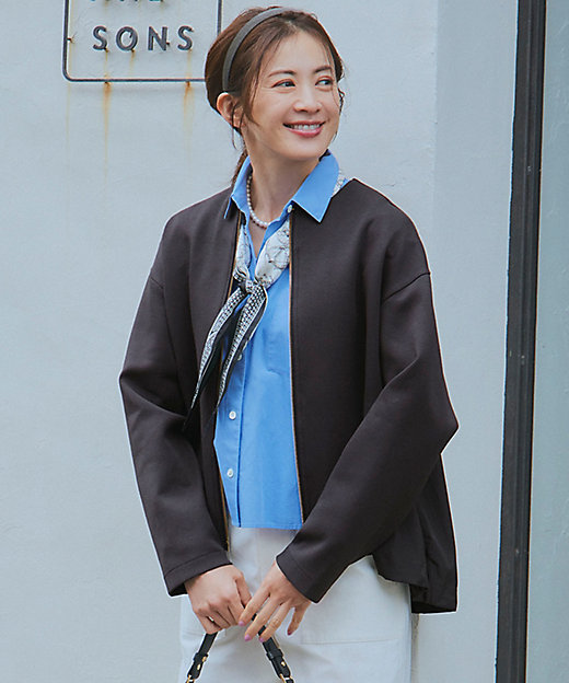 洗える】コットンエアー ギャザー ライトアウター