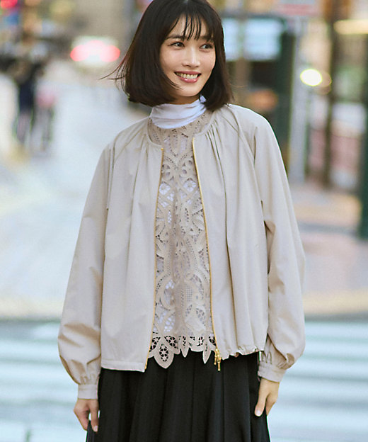 2WAYストレッチタフタ ギャザーブルゾン（JKWOLS0307