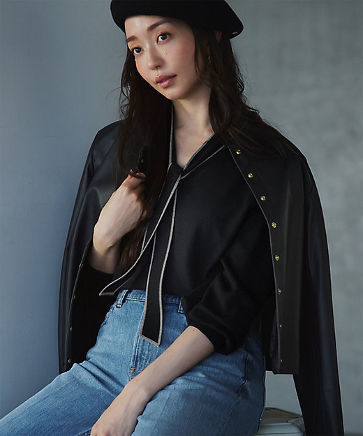 極美品 23区 オンワード樫山 レザージャケット ノーカラー シングル