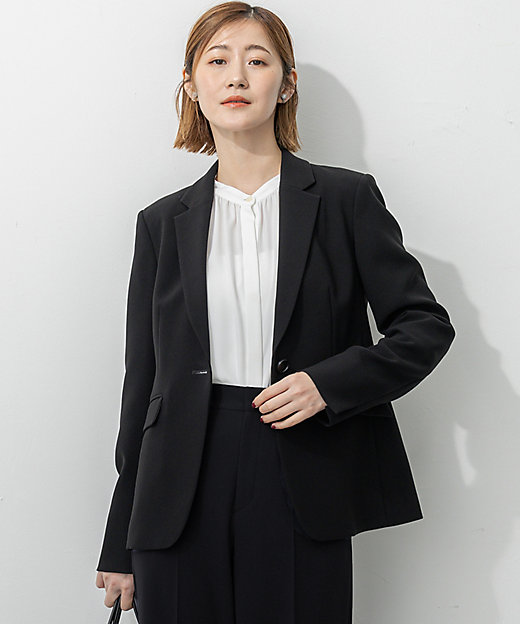 セットアップ対応／洗える】トリアセダブルジョーゼット テーラード