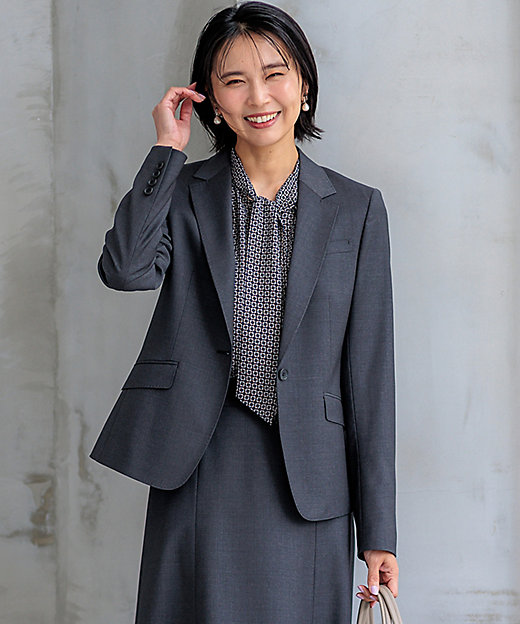 新色追加／セットアップ対応】ラフィーネウール 一つ釦 ジャケット