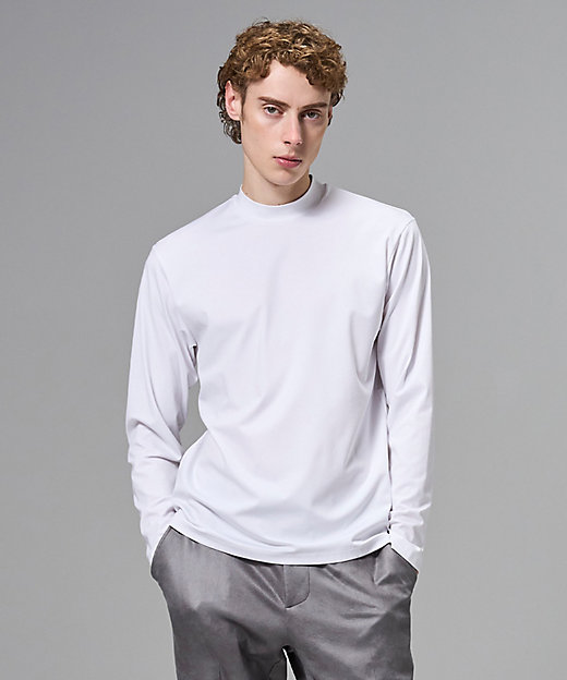 新色追加【高機能素材】ハイゲージベアスムース モックネック長袖T