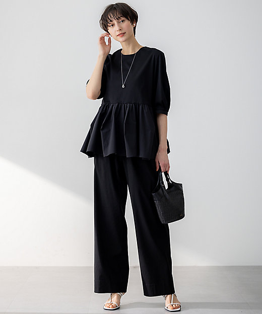 GLOW8月号掲載／洗える】ランダムフリルジャージー ペプラム