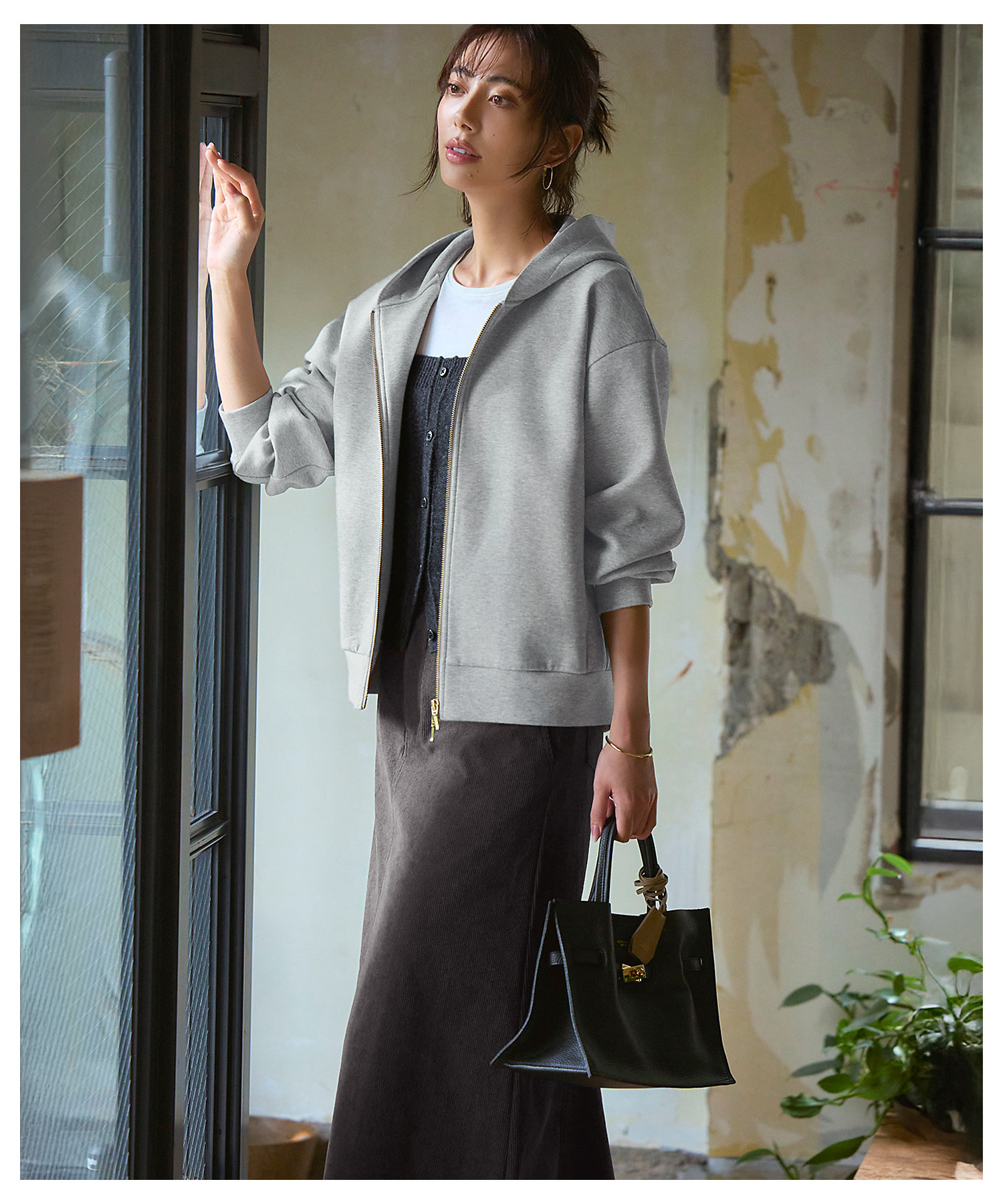 洗える】コットンエアーダンボール コクーン フーディー