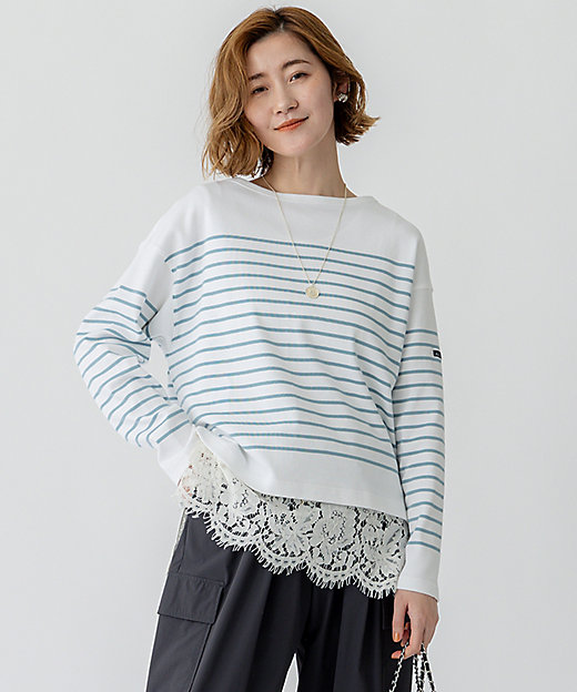 洗える】Armor－lux スムース パネルボーダー カットソー