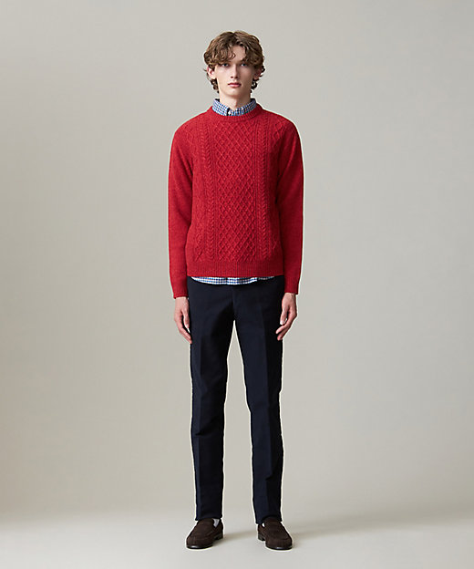 Cash Lamb's wool】ケーブルニット ／ クルー