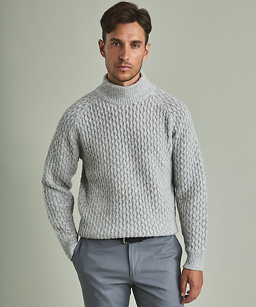 LANEROSS】ミドルゲージモックネック ニット