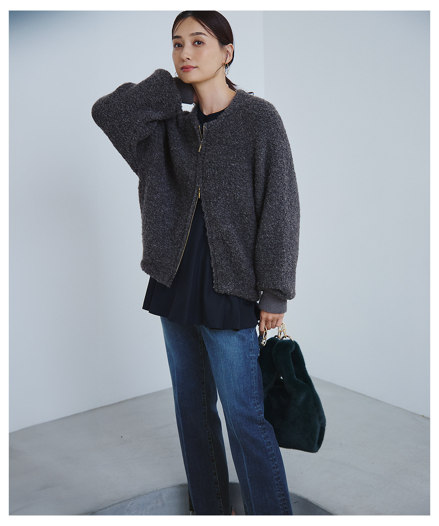 洗える】ブークレニット ブルゾン（KRWOCW0466） | 23区