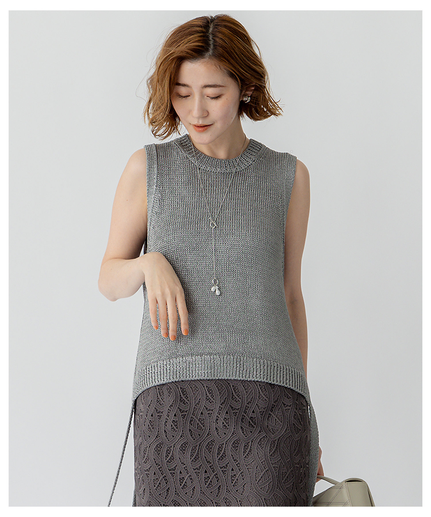 洗える】ブライトリリーヤーン ニット ベスト（KRWOGS0262