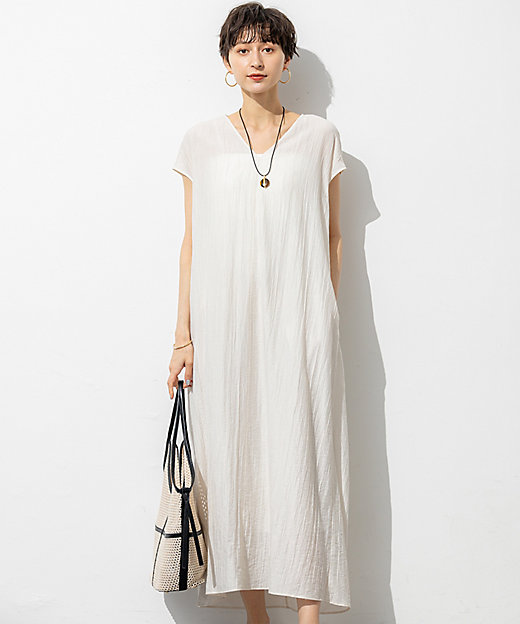 SLOW／一部店舗限定】ナチュラルピケワッシャー ワンピース