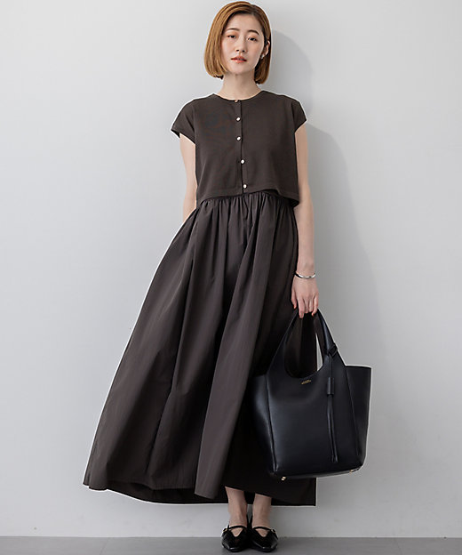 Oggi8月号掲載／洗える】ニットレイヤード ワンピース