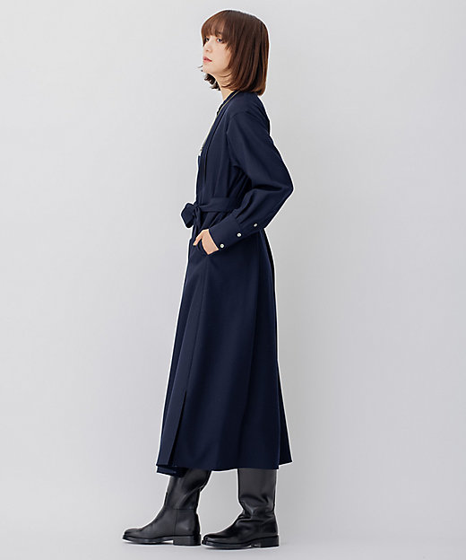 CLASSY．コラボ／洗える】ウールストレッチツイル ピンタック