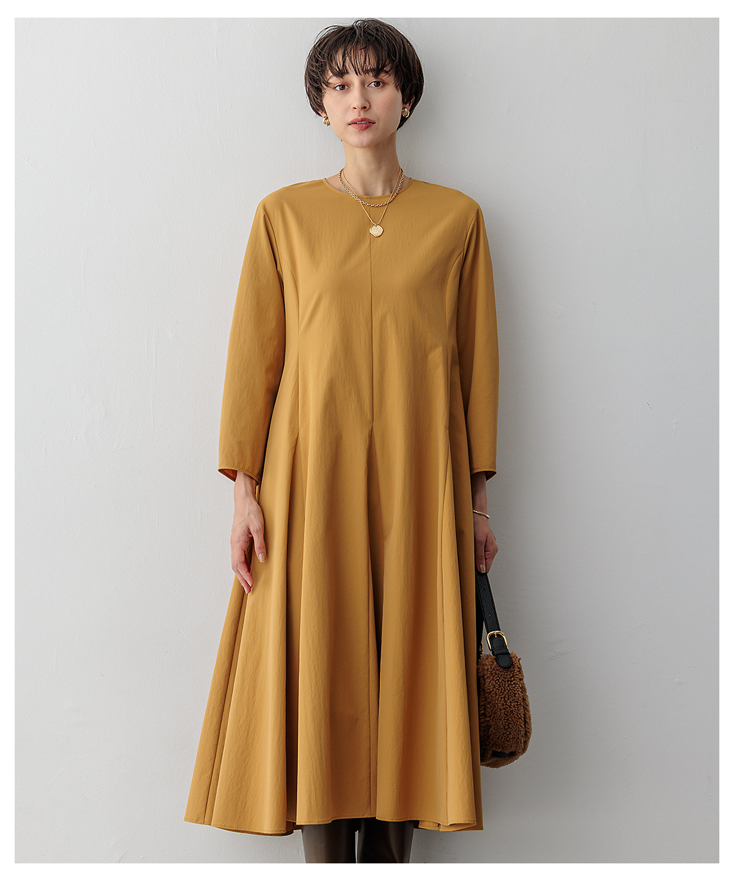 洗える】ストレッチタイプライター ワンピース（OPWWCW0423