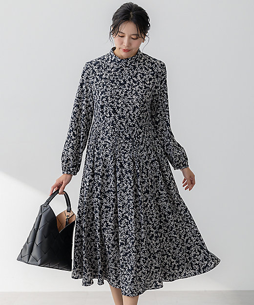 洗える】シャドーリーフプリント ワンピース（OPWWGM0305