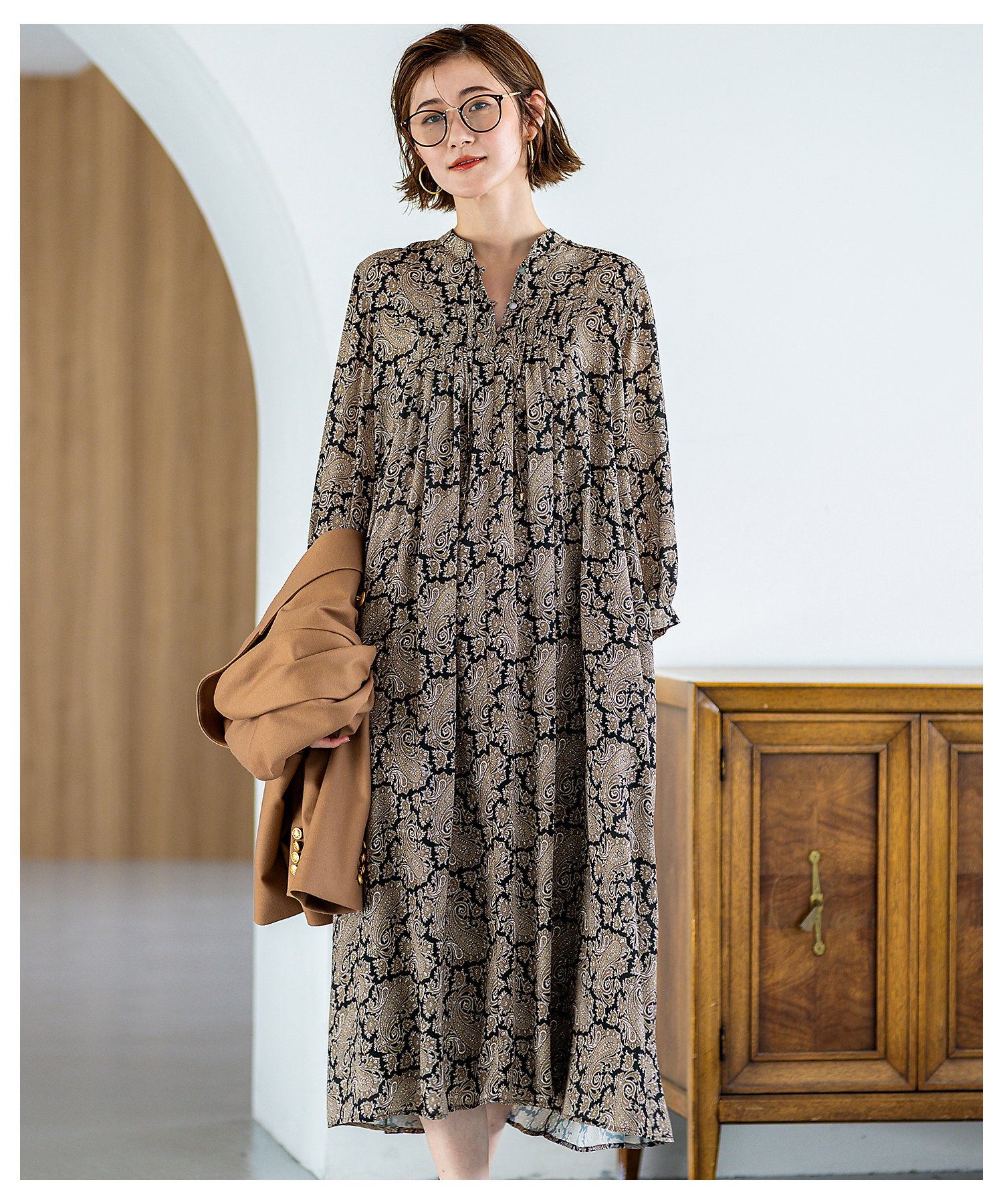 洗える】Ratti ヴィンテージペイズリープリント ワンピース