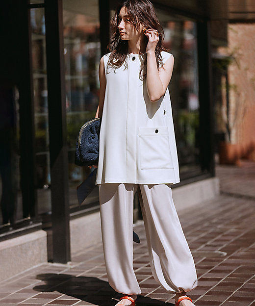 GLOW8月号掲載／洗える】スムースサテン パラシュートパンツ