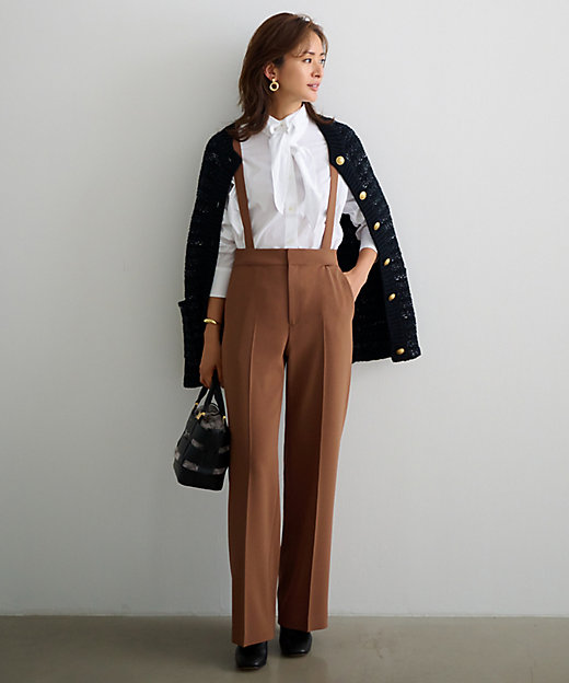 蛯原友里さん着用】トリアセダブルクロス ワイドストレート パンツ