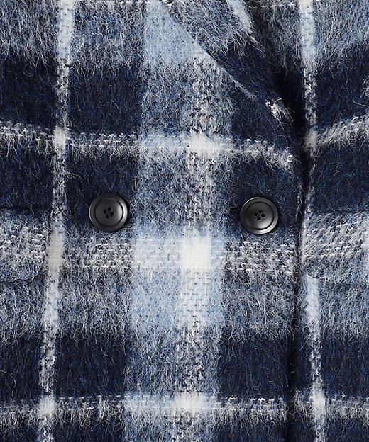 一部店舗限定】アルパカシャギーチェック コート