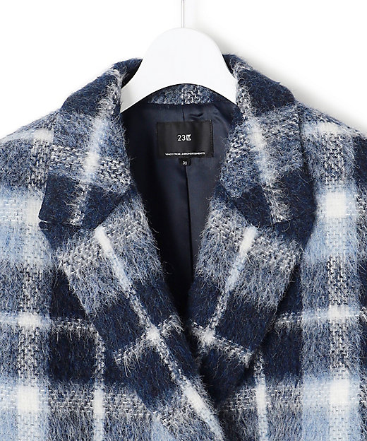 一部店舗限定】アルパカシャギーチェック コート