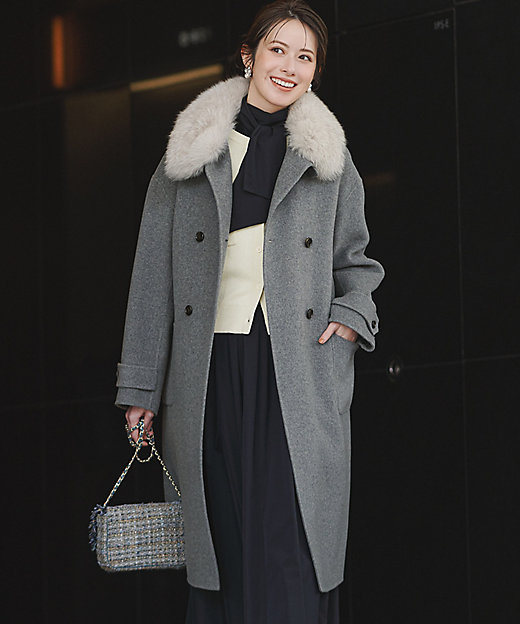 VERY掲載】MANTECOPureリバー スタンドカラーコート