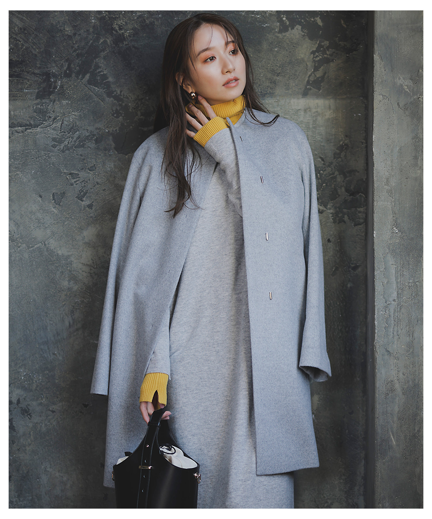 ウールカシミヤビーバー ノーカラー コート（SCWSSW0504