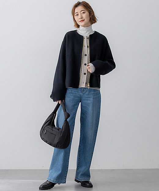 ウールライトリバー ノーカラー ショートコート（SCWWGW0408