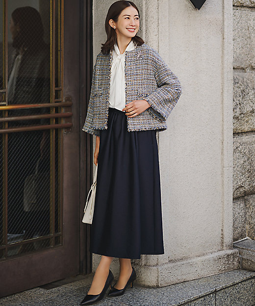 洗える】フルーフィーツイル フレア スカート（SKWOLS0017