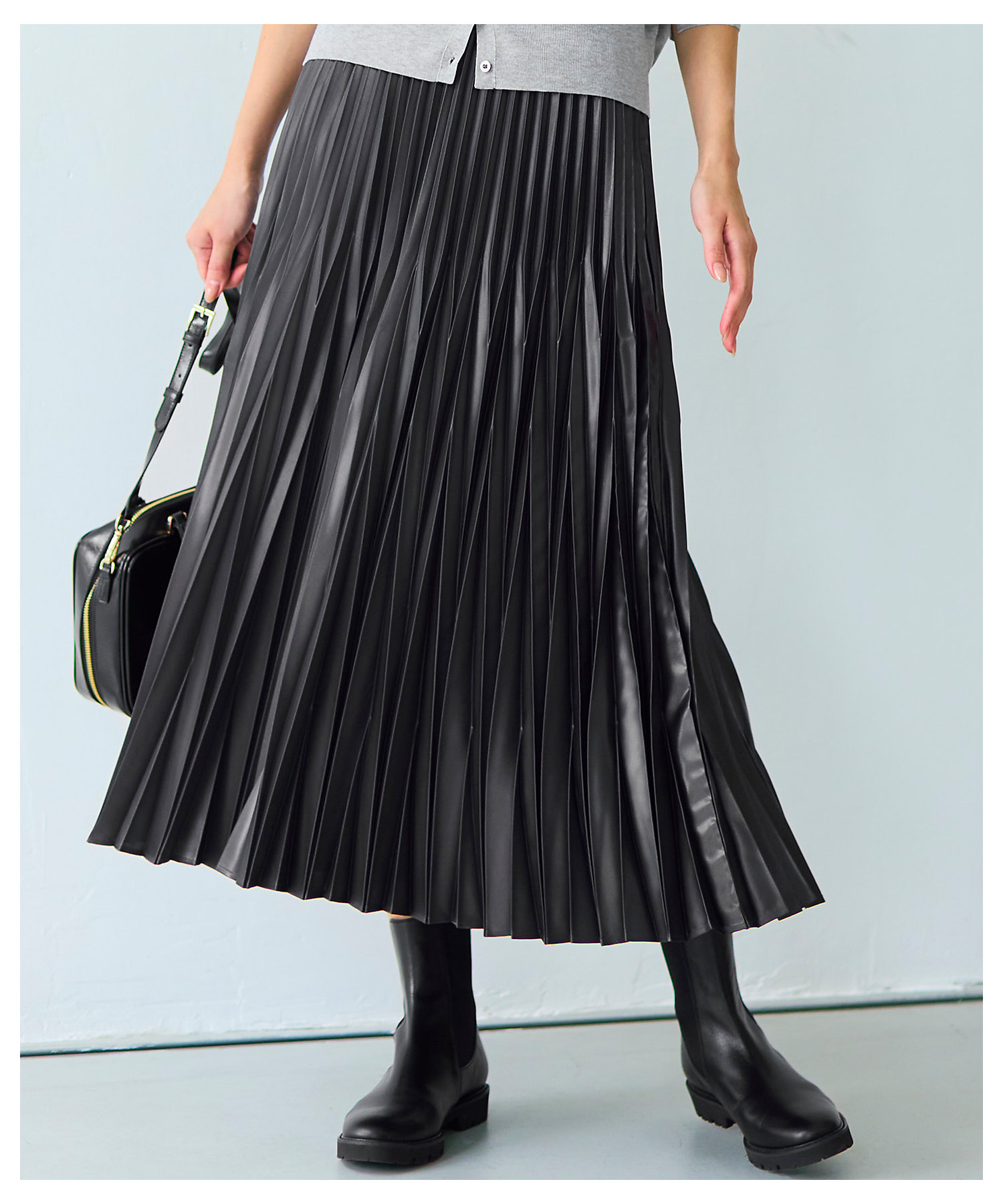 洗える】レザーライクプリーツ スカート（SKWSCW0306） | 23
