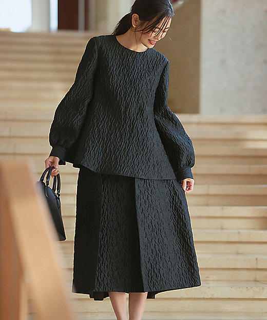 洗える】エクラジャカード コクーン スカート（SKWWCW0012