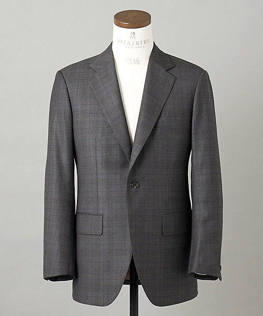 Loro Piana Fabric】365 通年スーツ（グレーー×格子