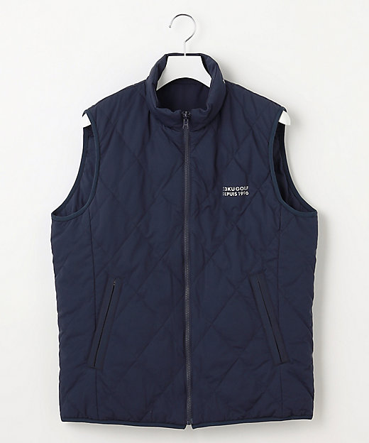 MEN】両面使える！チェック×無地 ダウンベスト