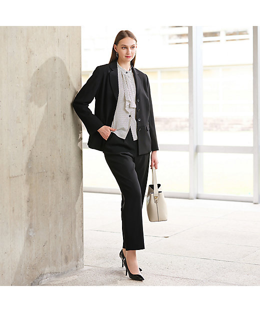 バックサテンジョーゼット フルレングスパンツ［セットアップ可