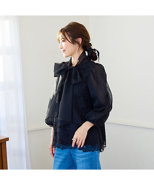 オーガンジー刺繍ブラウス（51031507） | Rose Tiara (Women