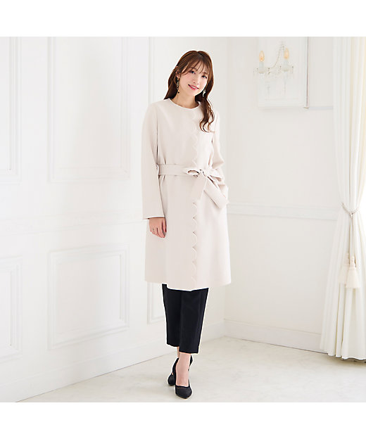 ダブルクロスノーカラーコート（51101501） | Rose Tiara